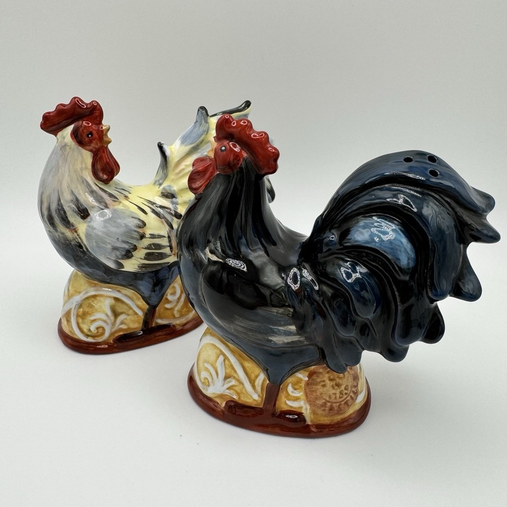 Certified International Golden‎ Rooster Salt & Pepper shakers